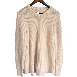 Athleta Wool Blend Knit Chunky Tan Sweater Women's Large Beige Warm Winter Fall